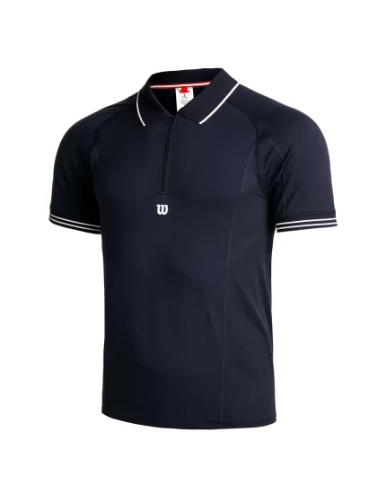 Wilson M Players Seamless Polo Navy - męskie polo tenisowe