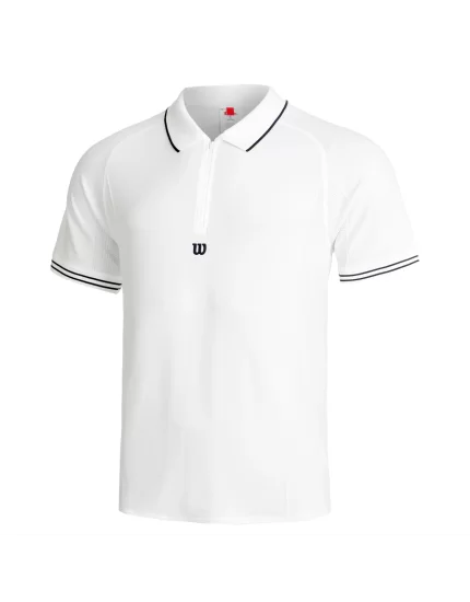 Wilson M Players Seamless Polo Bright White - męskie polo tenisowe