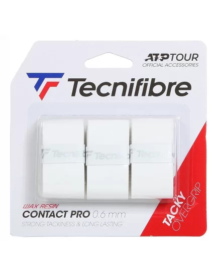Tecnifibre Contact Pro Białe (3 szt.) - owijki wierzchnie