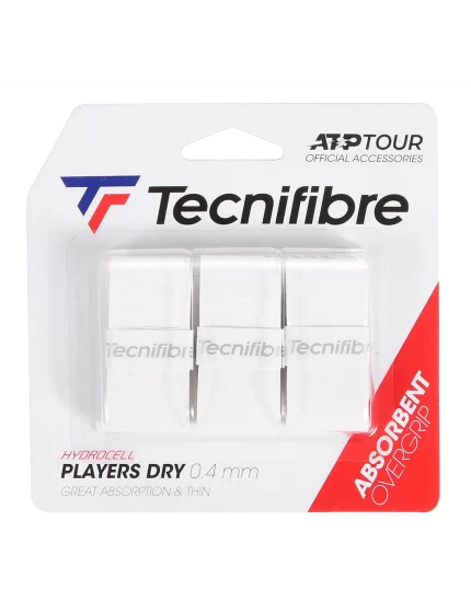 Tecnifibre Players Dry Białe (3 szt.) - owijki wierzchnie
