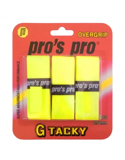 Pro's Pro G-Tacky Żółte (3 szt.) - owijki tenisowe
