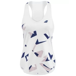 Babolat Compete Tank Top Women White Estate Blue - damski top do tenisa