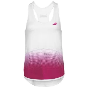 Babolat Compete Tank Top Women White Vivacious Red - damski top do tenisa
