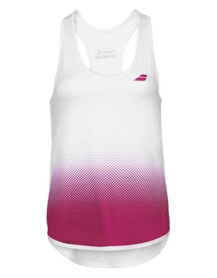 Babolat Compete Tank Top Women White Vivacious Red - damski top do tenisa