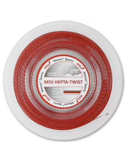 MSV Hepta-Twist Czerwony 200m - naciąg tenisowy