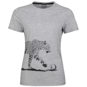Head LEOPARD T-Shirt Szara - koszulka tenisowa