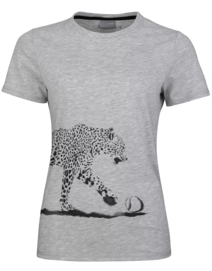 Head LEOPARD T-Shirt Szara - koszulka tenisowa