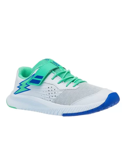 Babolat Pulsion AC Kid White Biscary Green - dziecięce buty tenisowe