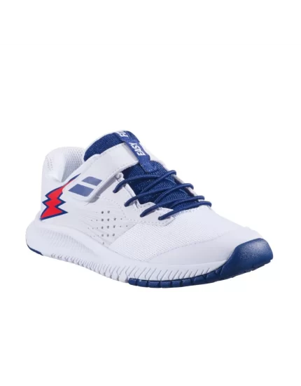 Babolat Pulsion All Court Kid  White Estate Blue - dziecięce buty tenisowe