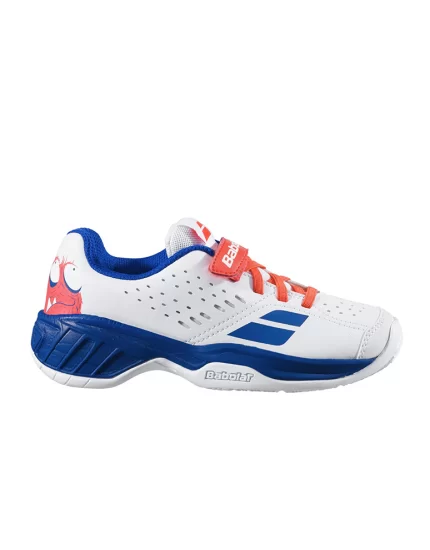 Babolat Pulsion All Court Kid White Dazzling Blue - buty tenisowe dla dzieci
