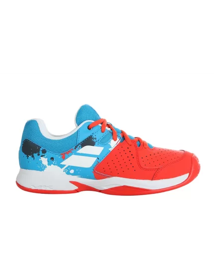 Babolat Pulsion Clay Junior Tomato Red Blue Aster - buty juniorskie