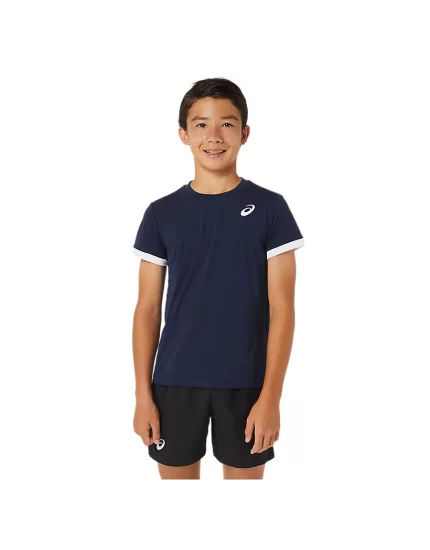 Asics Boys Tennis SS Top Midnight Brilliant White - koszulka chłopięca