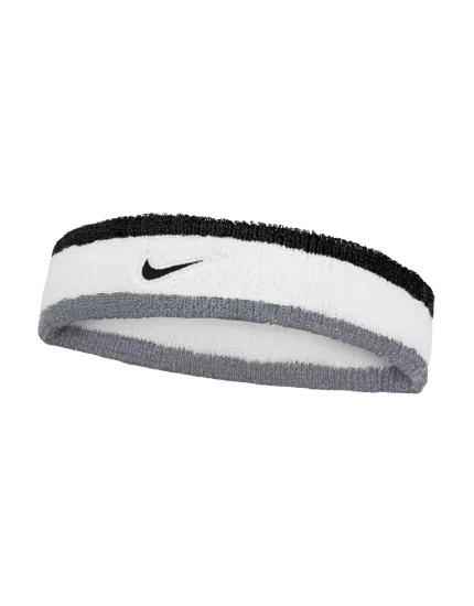 Nike Swoosh Headband White Grey Black - opaska na głowę
