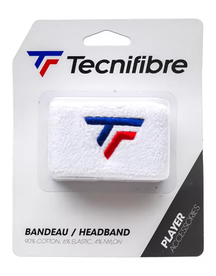 Tecnifibre Headband White (New Logo) - opaska na głowę