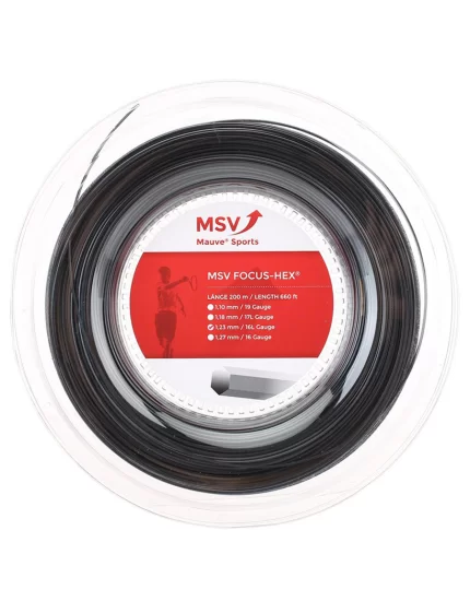 MSV Focus Hex Czarny 200m - naciąg tenisowy