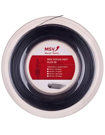 MSV Focus Hex Plus 38 Czarny 200m - naciąg tenisowy