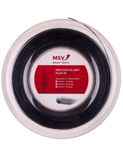 MSV Focus Hex Plus 25 Czarny 200m - naciąg tenisowy