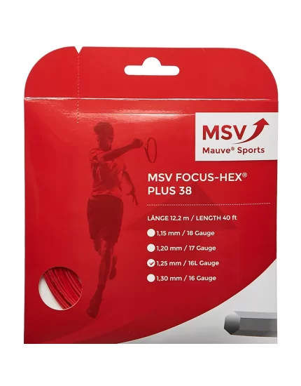 MSV Focus Hex Plus 38 Czerwony - naciąg tenisowy