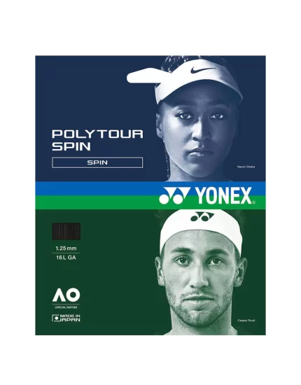 Yonex Poly Tour Spin Czarny - naciąg tenisowy