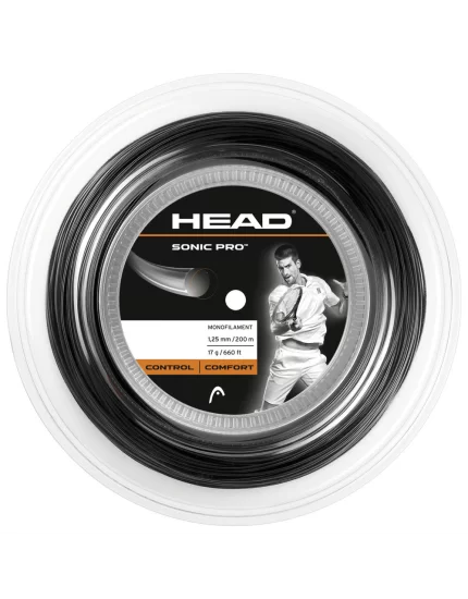 Head Sonic Pro Czarny 200m - naciąg tenisowy