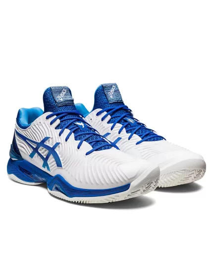 Asics Court FF Novak Clay White Tuna Blue - buty do tenisa