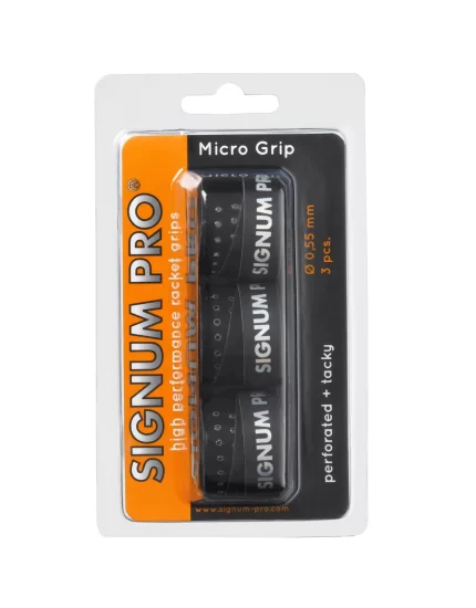 Signum Pro Micro Grip Czarne (3 szt.) - owijki tenisowe