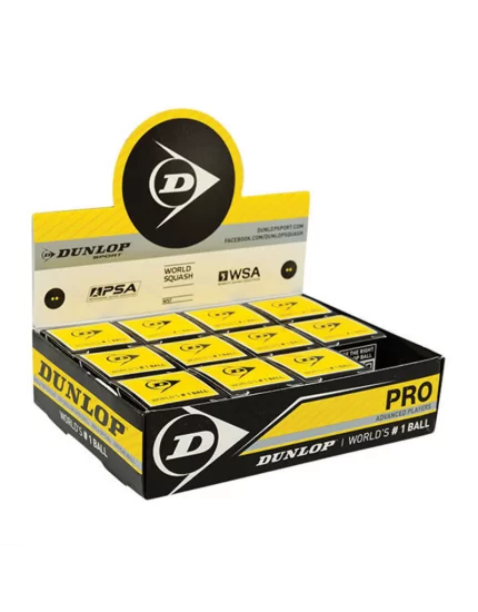 Dunlop Pro Double Yellow (12 szt.) - piłki do squasha