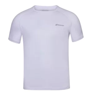 Babolat Play Crew Neck Tee Boy Biała 2024 - koszulka tenisowa