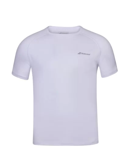 Babolat Play Crew Neck Tee Boy Biała 2024 - koszulka tenisowa