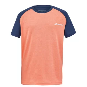 Babolat Play Crew Neck Tee Boy Różowo Granatowa - chłopięca koszulka tenisowa