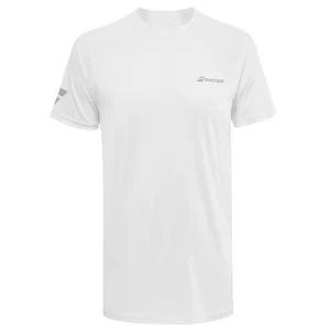 Babolat Play Crew Neck Tee Boy Biała 2020 - koszulka tenisowa