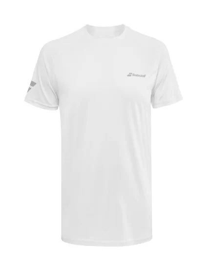 Babolat Play Crew Neck Tee Boy Biała 2020 - koszulka tenisowa