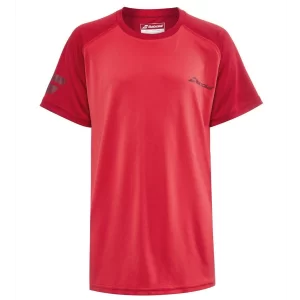Babolat Play Crew Neck Tee Boy Czerwona 2020 - koszulka tenisowa