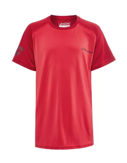 Babolat Play Crew Neck Tee Boy Czerwona 2020 - koszulka tenisowa