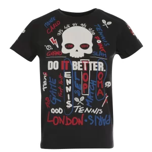 Hydrogen Junior Graffiti Tee Czarna - koszulka tenisowa