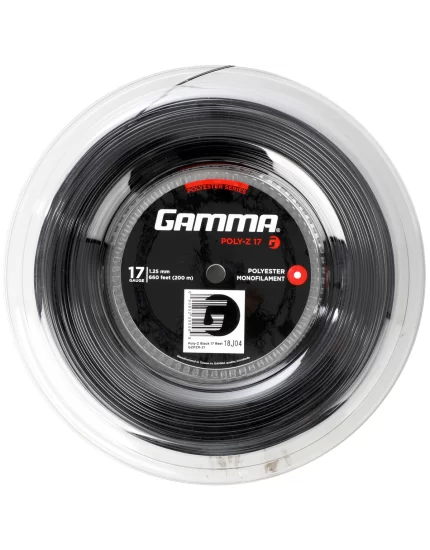 Gamma Poly-Z Czarny 200m - naciąg tenisowy