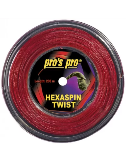 Pro's Pro Hexaspin Twist Czerwony 200m - naciąg tenisowy