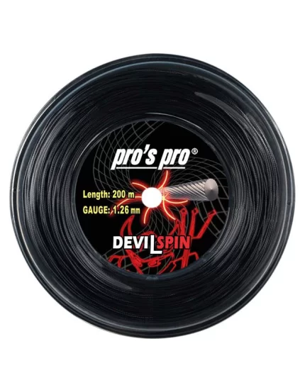 Pro's Pro Devil Spin Black 200m - naciąg tenisowy