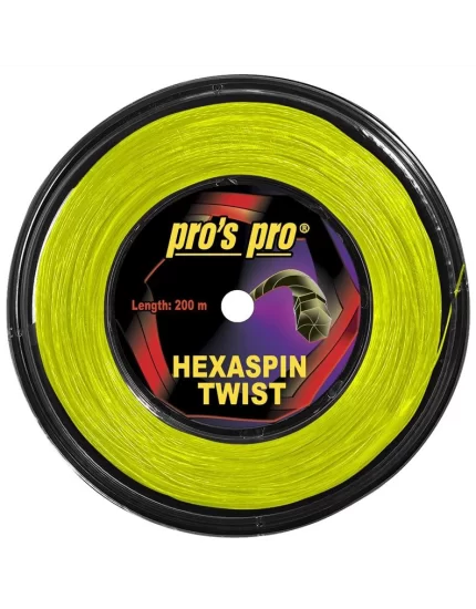 Pro's Pro Hexaspin Twist Lime 200m - naciąg tenisowy