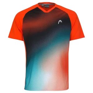 Head TOPSPIN T-shirt Boy Tangerine Print Vision - chłopięca koszulka tenisowa