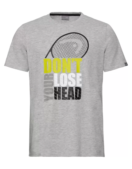 Head Return T-Shirt B Grey Melange - koszulka tenisowa