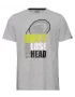 Head Return T-Shirt B Grey Melange - koszulka tenisowa