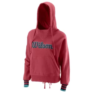 Wilson Night Script Eco Cotton PO Hoody W Earth Red  - bluza tenisowa
