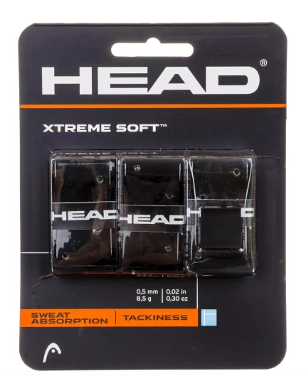 Head Xtreme Soft Czarne (3 szt.) - owijki tenisowe wierzchnie
