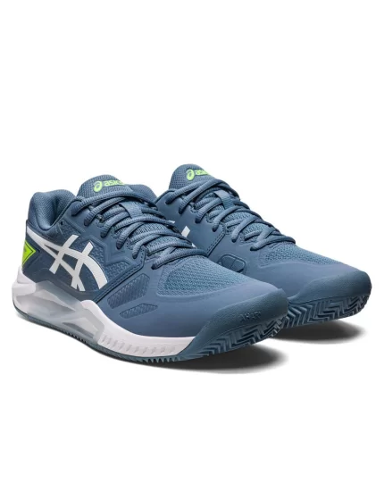 Asics Gel-Challenger 13 Clay Steel Blue Hazard Green - buty tenisowe