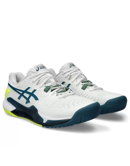 Asics Gel-Resolution 9 White Restful Teal - buty tenisowe