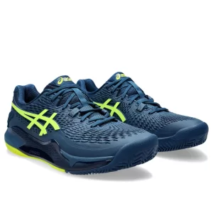 Asics Gel-Resolution 9 Clay Mako Blue Safety Yellow - buty tenisowe