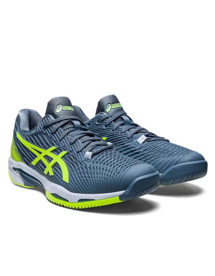 Asics Solution Speed FF 2 Steel Blue Hazard Green - buty tenisowe