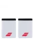 Babolat Logo Jumbo Wristband White Strike Red (2 szt.) - frotki na nadgarstki