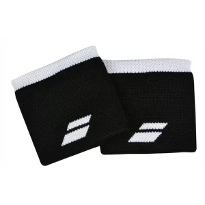 Babolat Logo Wristband Black White (2 szt.) - frotki na nadgarstek
